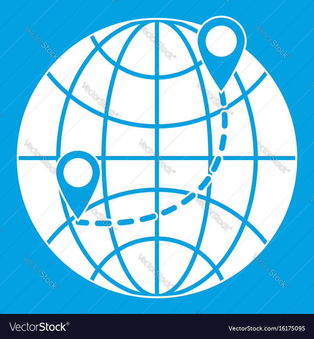 Globe icon white Royalty Free Vector Image - VectorStock