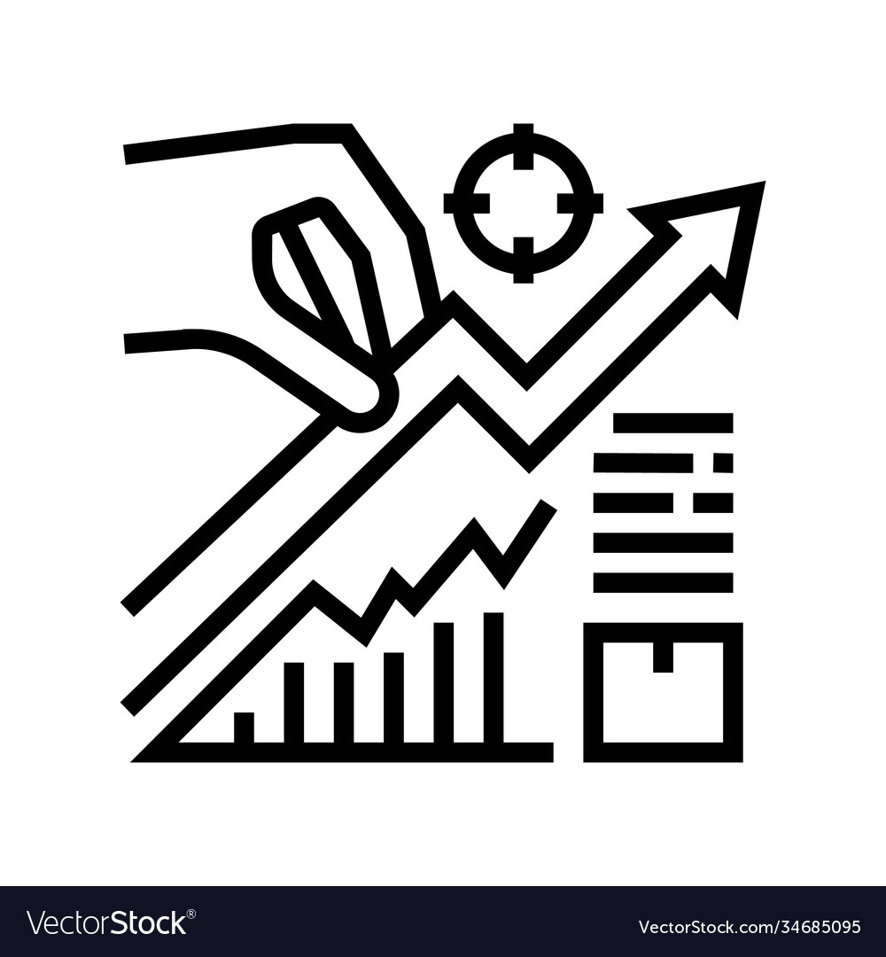 Growth business line icon sign