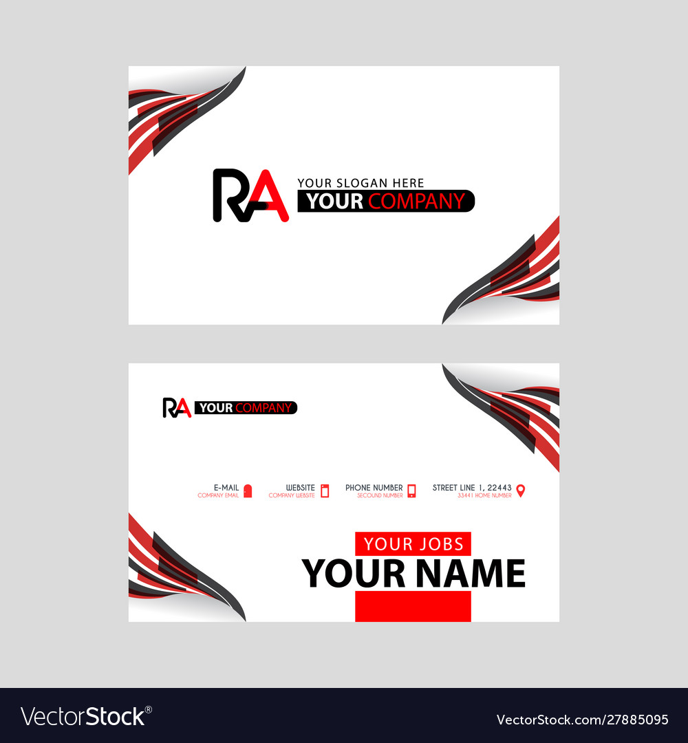 Logo ra design with a black and red business card