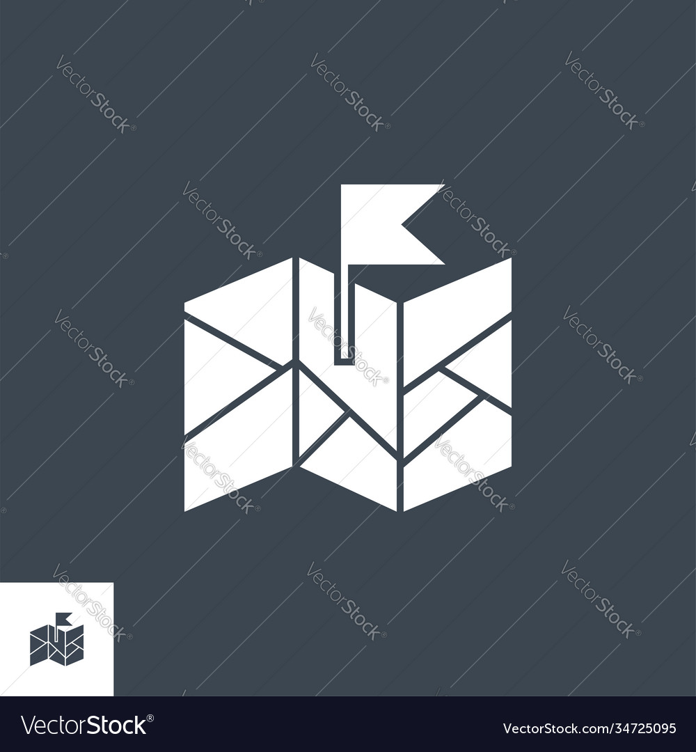 Karte mit Flaggen-verwandtem Glyph-Symbol