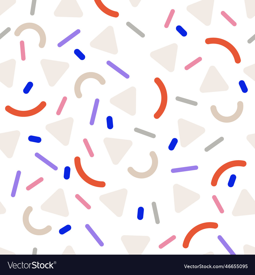 Memphis confetti abstract seamless pattern vector image Memphis confetti abstract seamless pattern