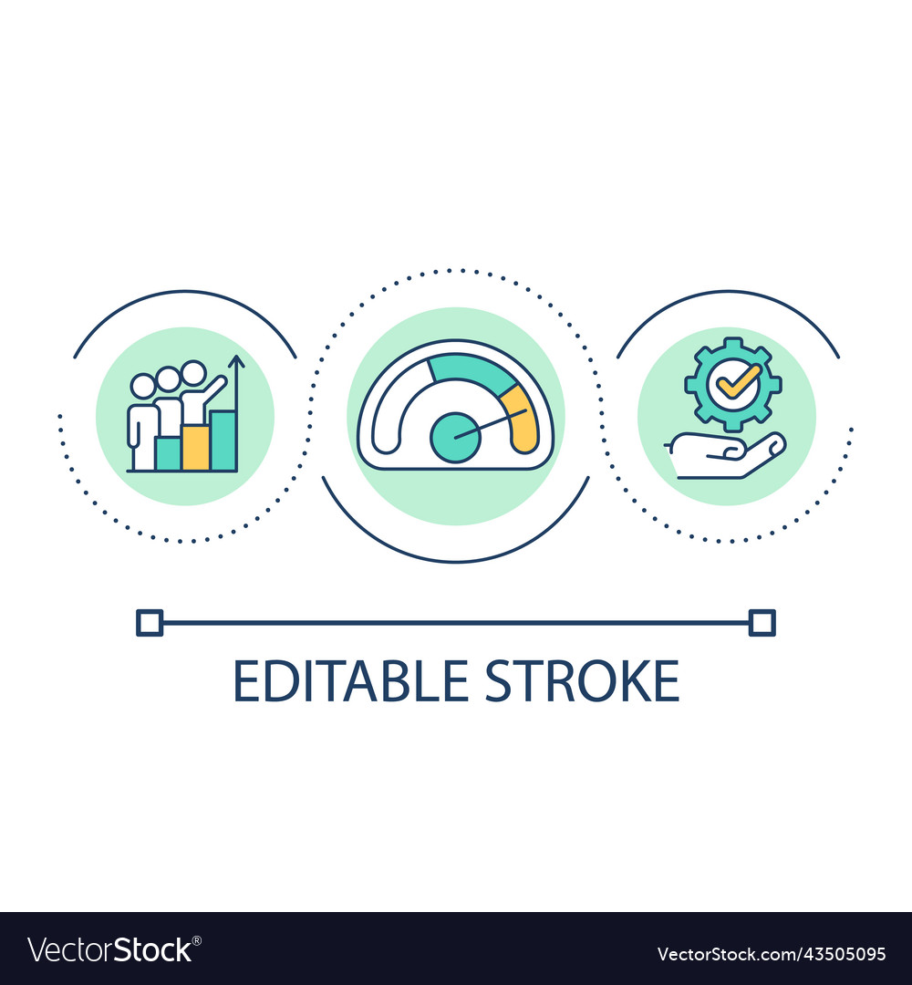 Operating performance of company loop concept icon