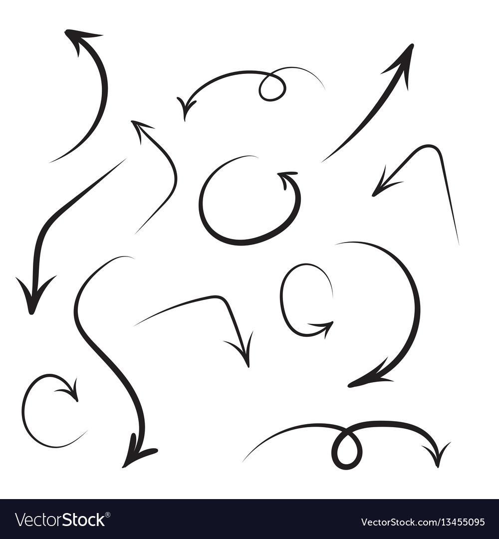 Set Of Hand Drawn Arrows Royalty Free Vector Image 0708