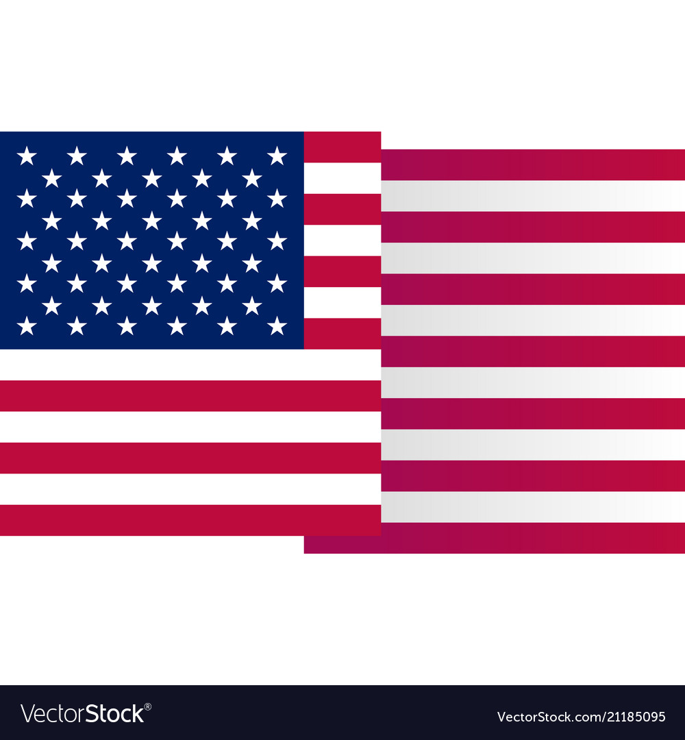 Usa big waving flag on white background vector image Usa big waving flag on white background