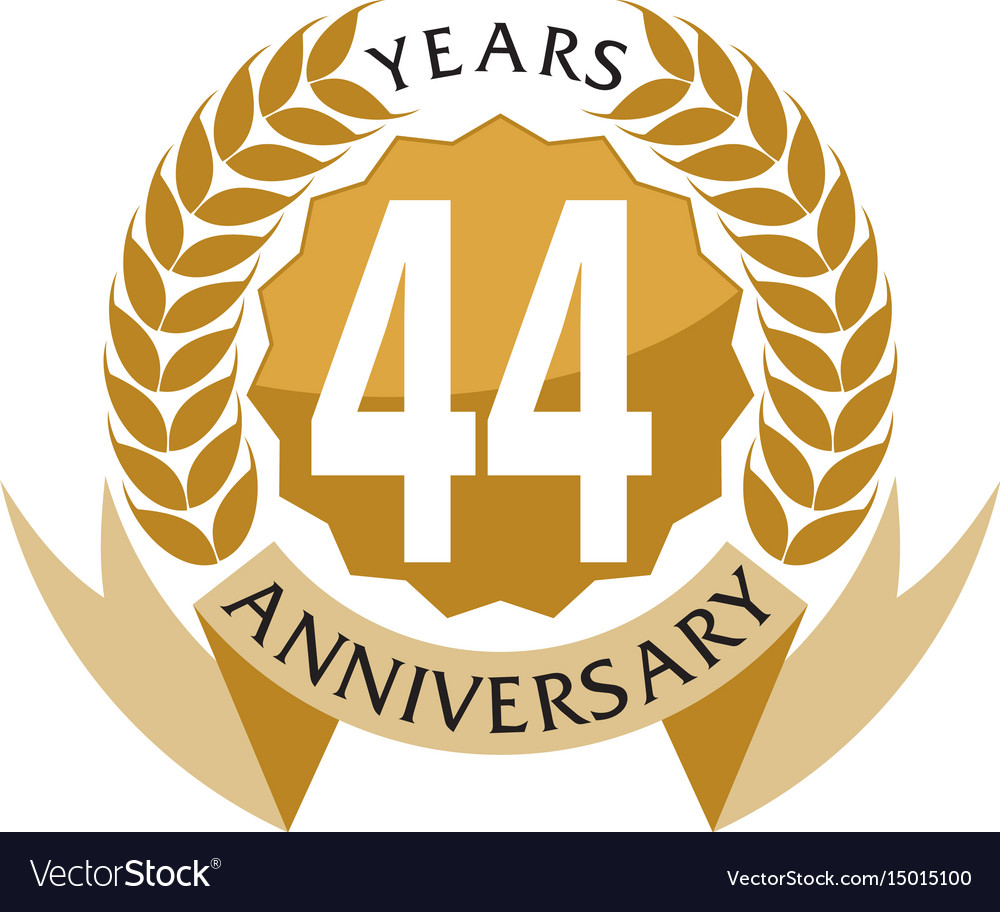 44 years ribbon anniversary Royalty Free Vector Image