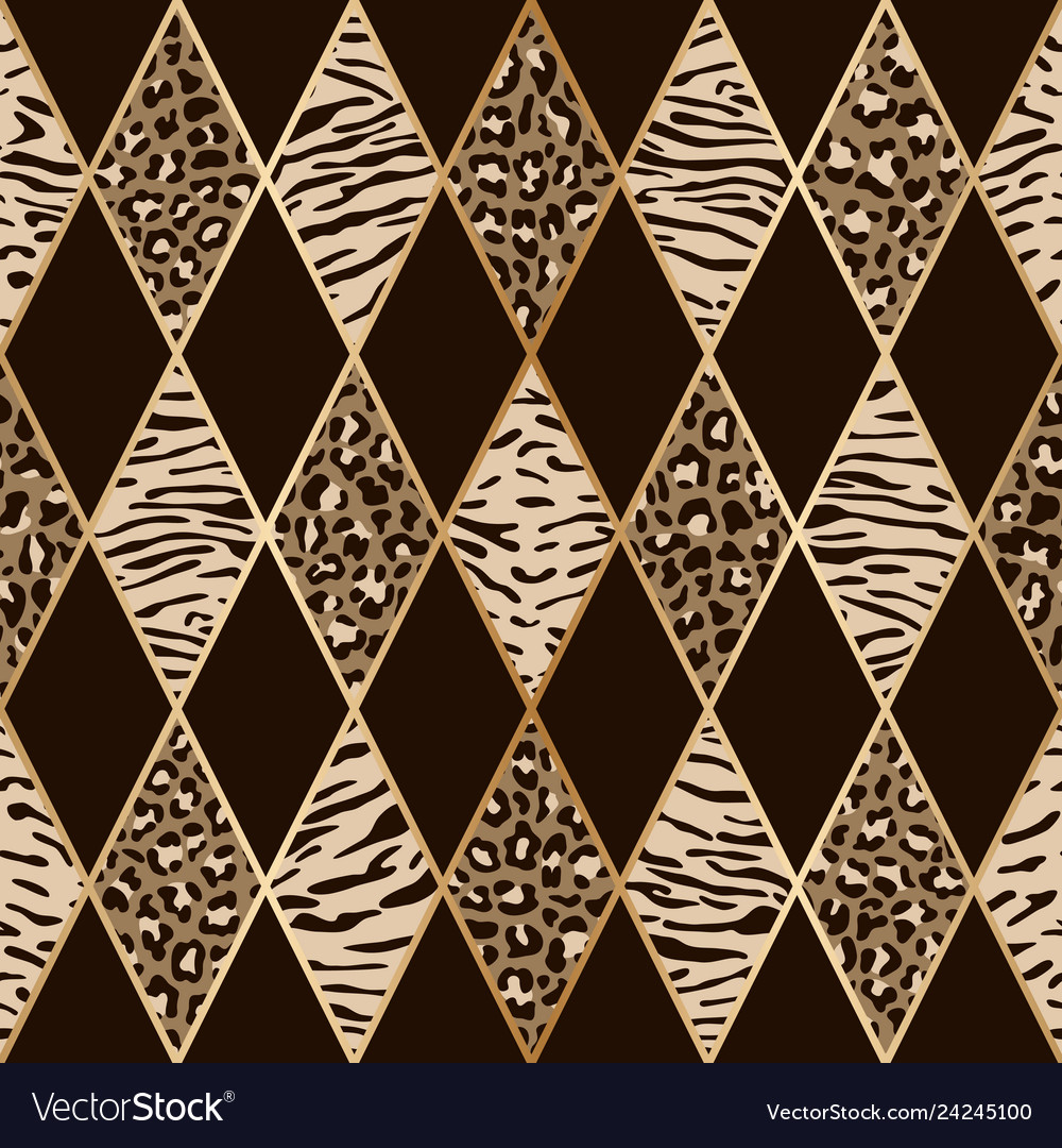 Animal beige and brown geometric seamless pattern vector image Animal beige and brown geometric seamless pattern