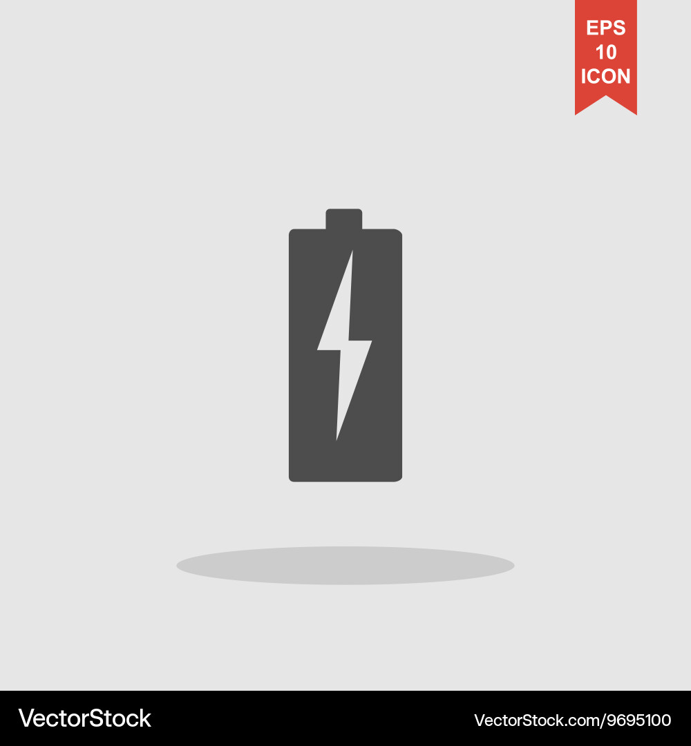 Flat battery sign charging Royalty Free Vector Image