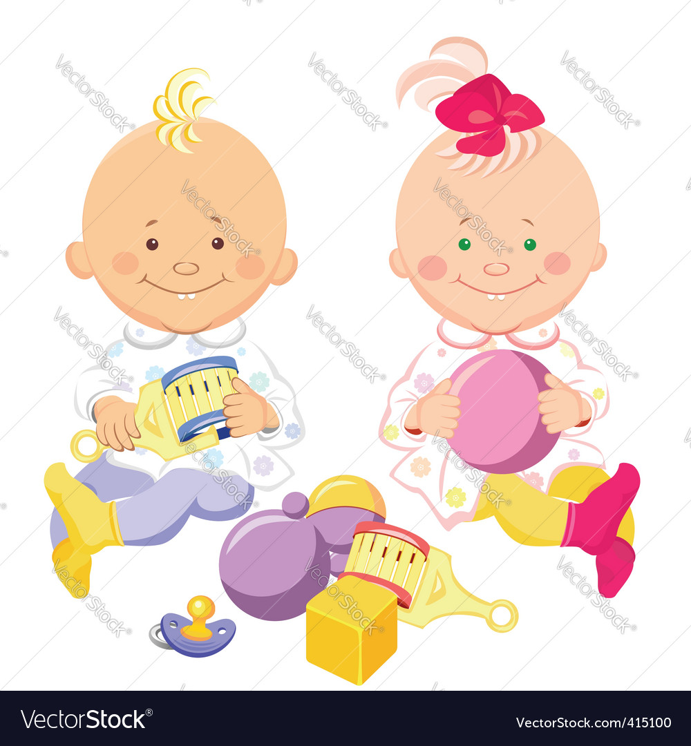 A boy playing toys Royalty Free Vector Image - VectorStock