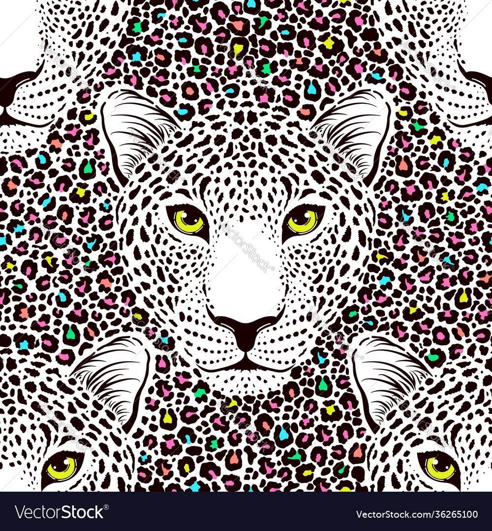 Seamless pattern with leopard