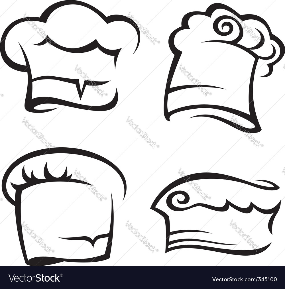 set of chef hats royalty free vector image vectorstock