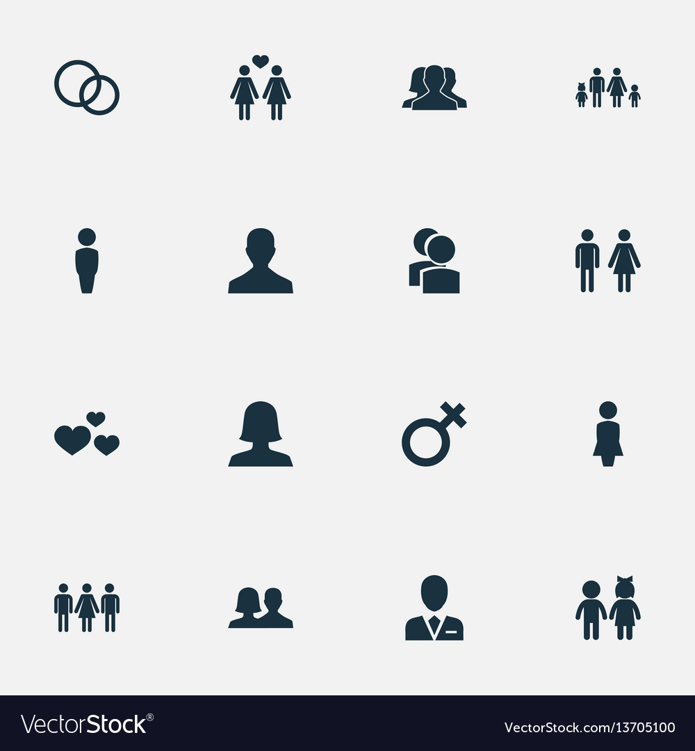 Set of simple icons element