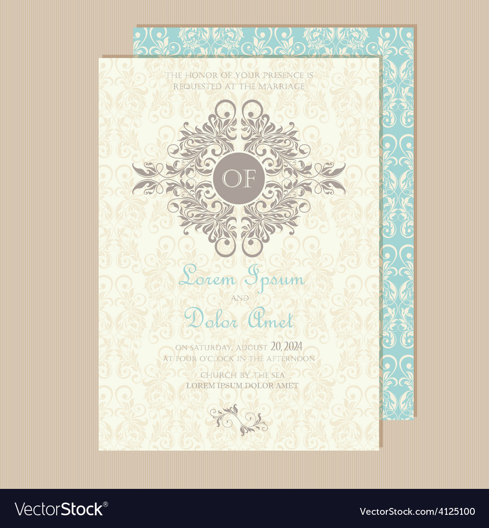 Wedding card Royalty Free Vector Image - VectorStock
