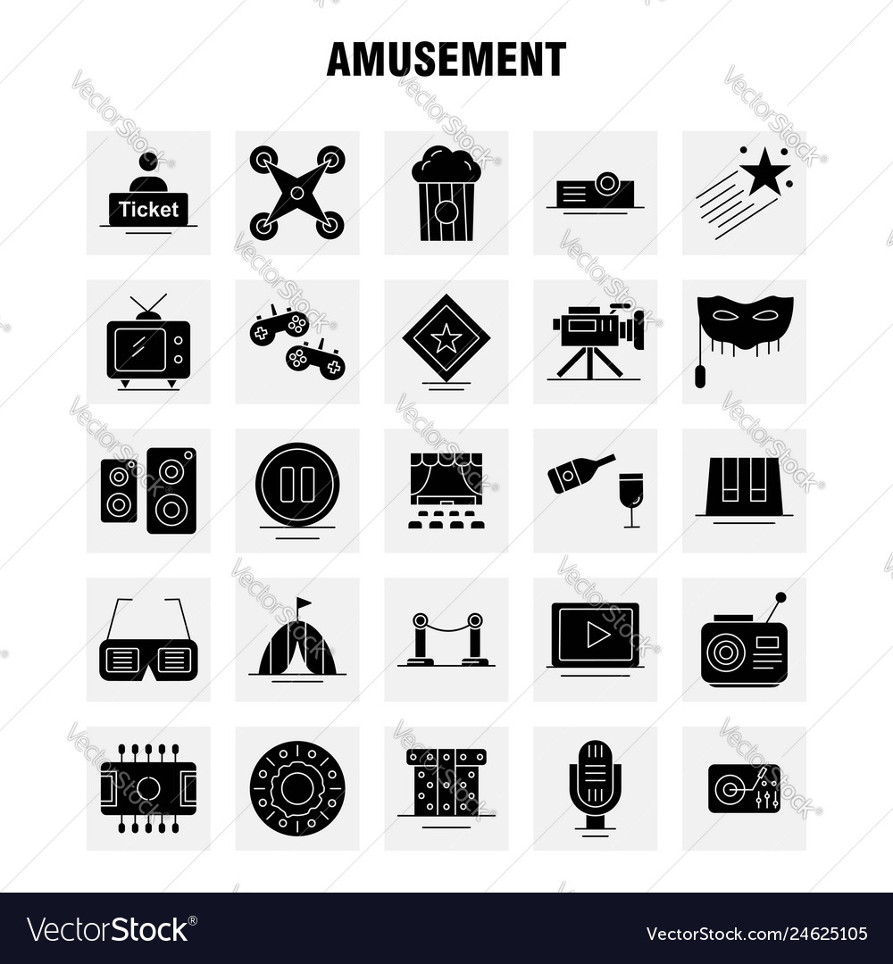 Amusement solid glyph icon for web print vector image Amusement solid glyph icon for web print
