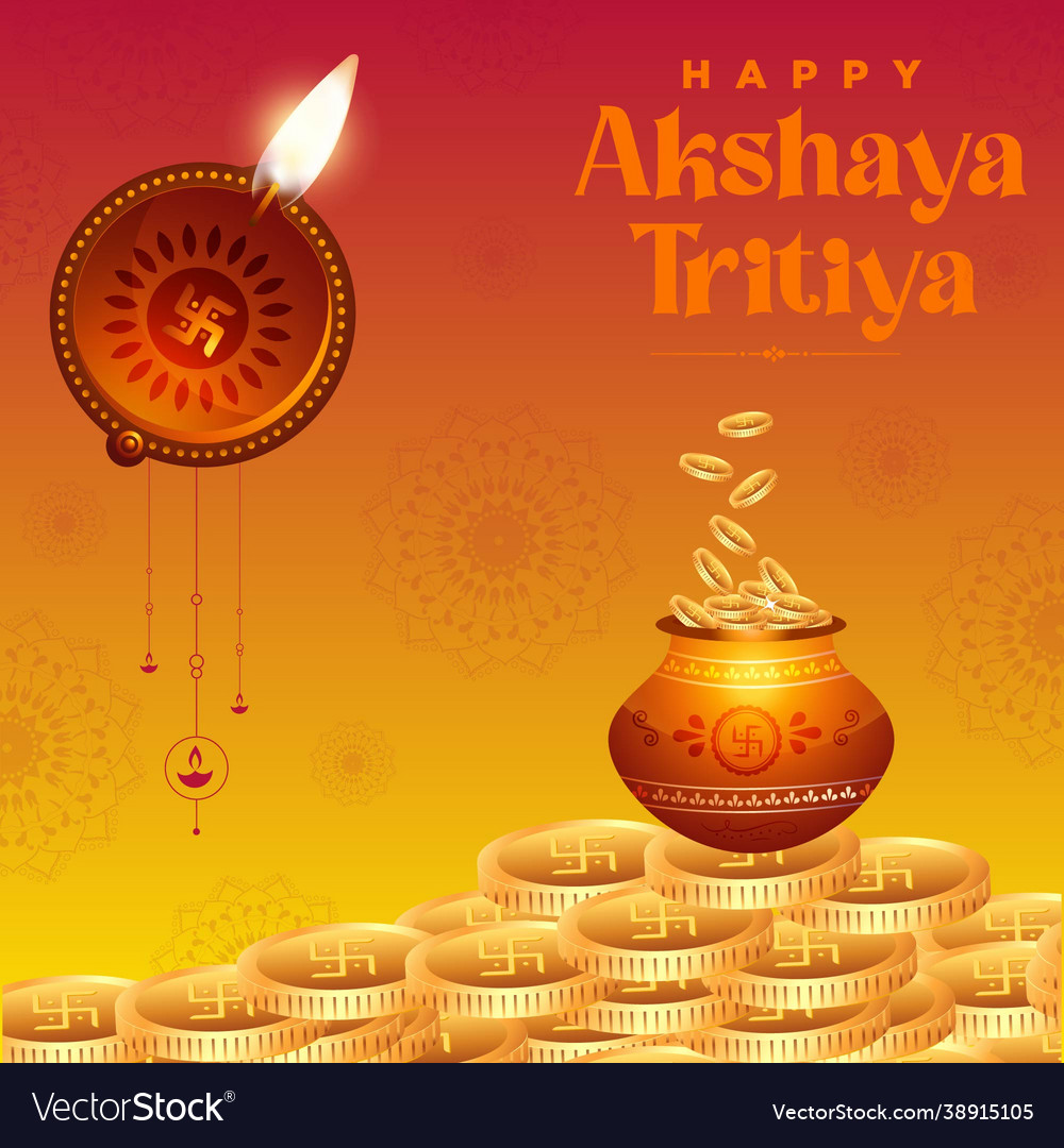 Banner design happy akshaya tritiya Royalty Free Vector