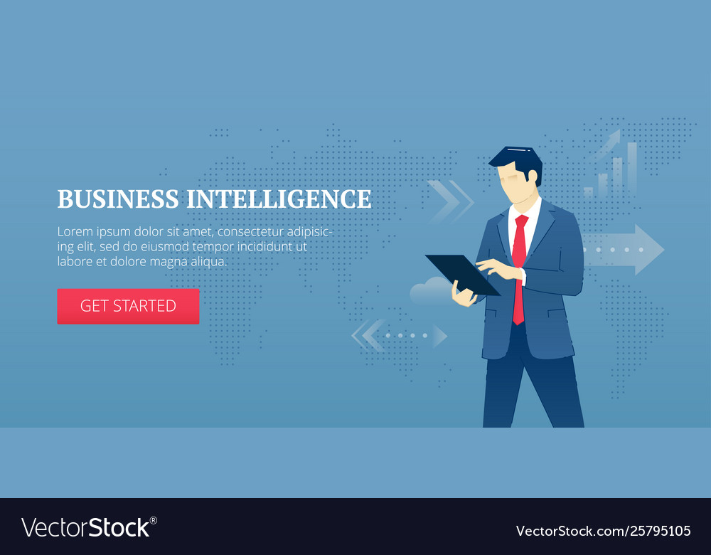Business Intelligence Web Banner Royalty Free Vector Image