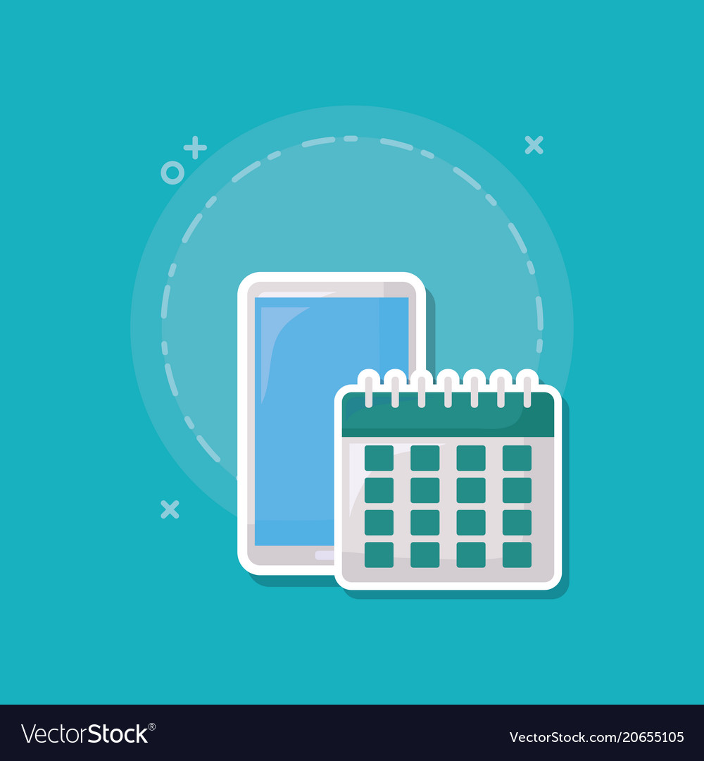 Calendar and cellphone Royalty Free Vector Image Calendar and cellphone Royalty Free Vector Image