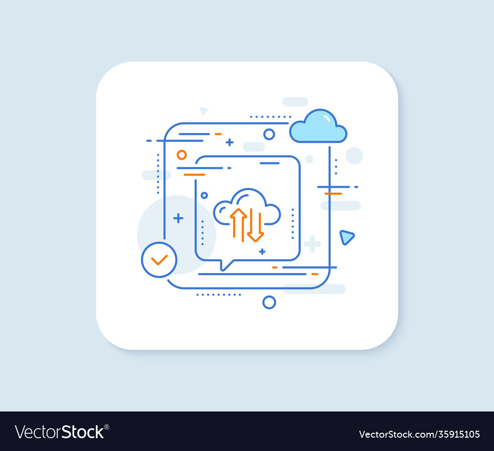 Cloud Computing Sync-Line-Icon Internet-Daten vector image Cloud Computing Sync-Line-Icon Internet-Daten