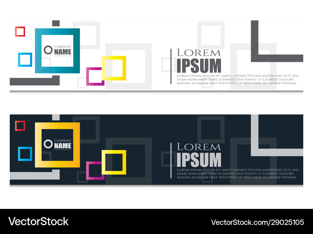 Collection Modern Abstract Banner Designs With Vector Image