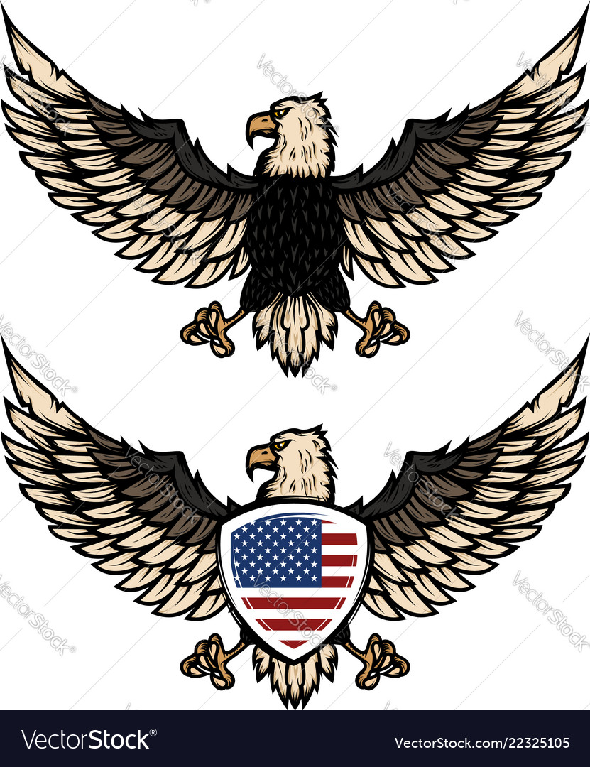 Eagle with american flag design element Royalty Free Vector