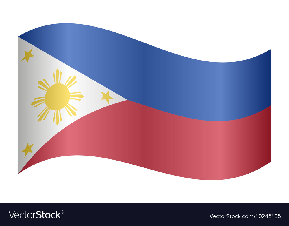 Flag philippines waving on white background Vector Image