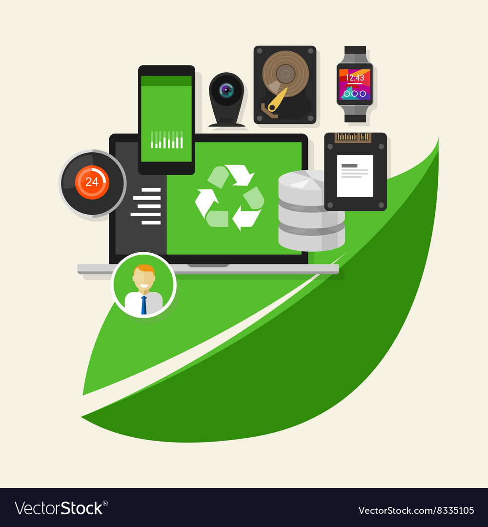 Green recycle computer technology computing