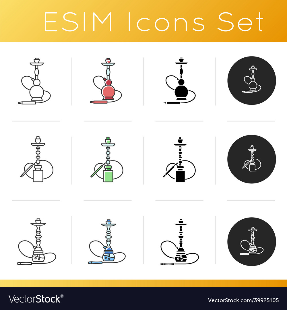 Hookah Icon Set - Sheesha & Nargile