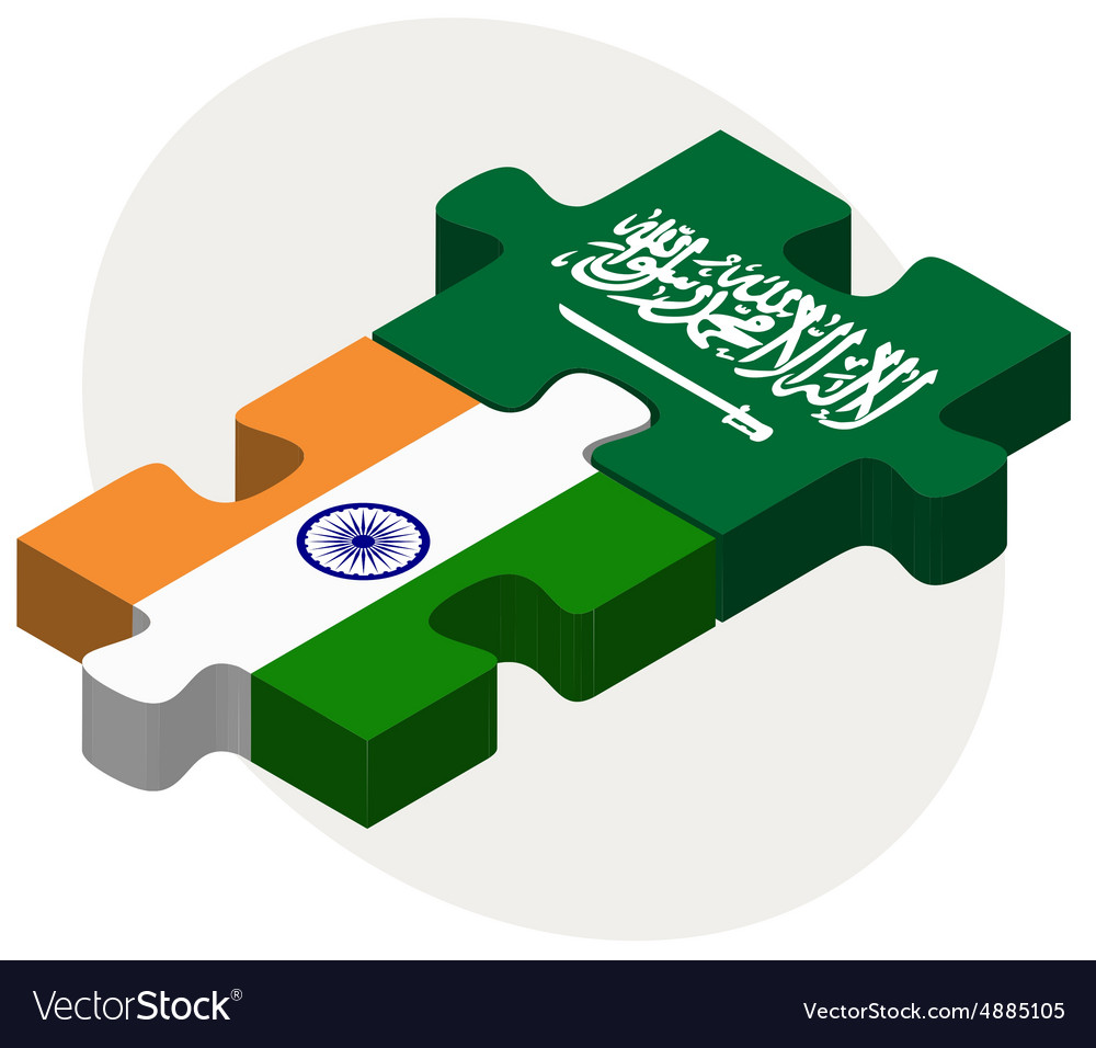 Indien und saudi arabia Flaggen im Puzzle