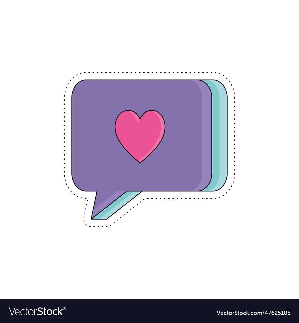 Isolated cute colored groovy bubble chat sticker