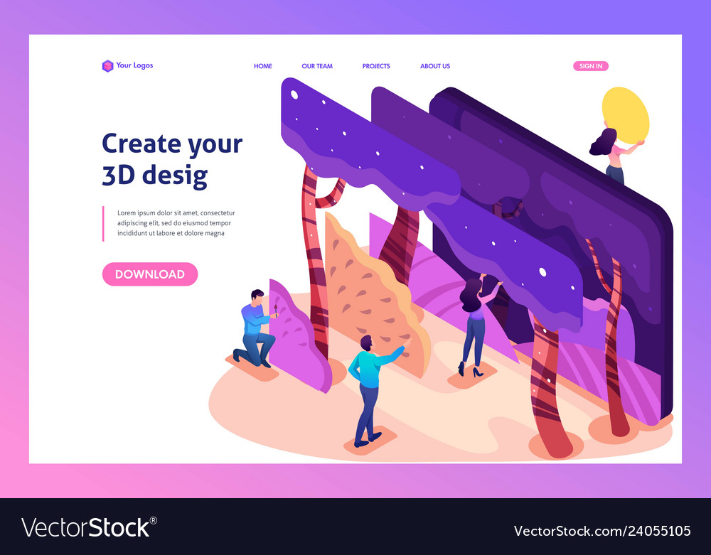 Isometric program for creating 3d vector image Isometric program for creating 3d