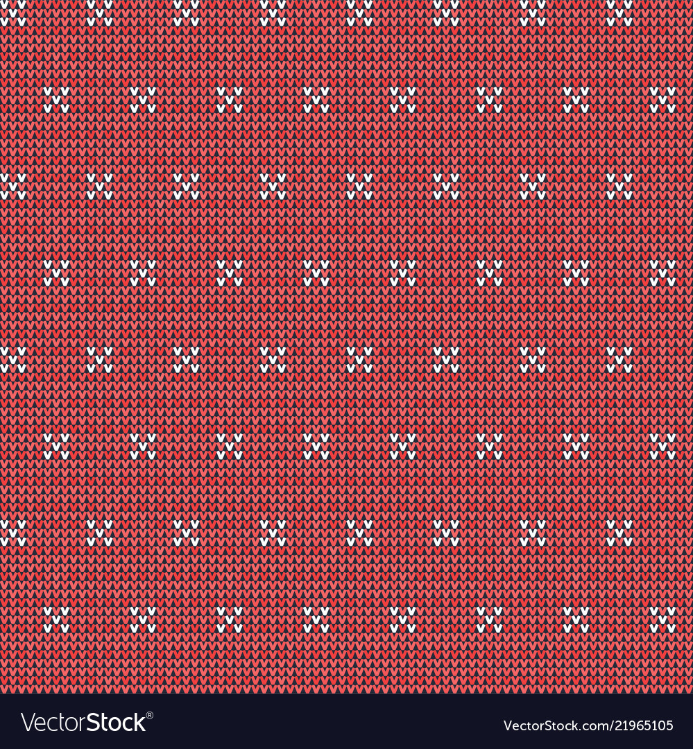 Knitted red seamless pattern background vector image Knitted red seamless pattern background