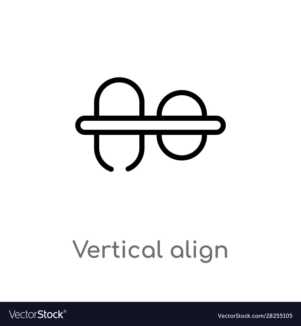 Outline vertical align icon isolated black simple