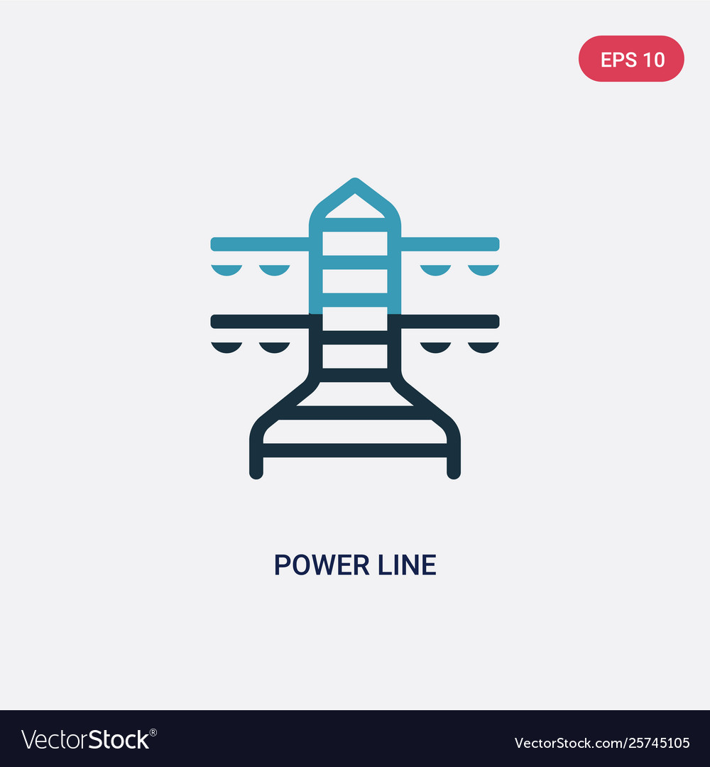 Two color power line icon from industry concept