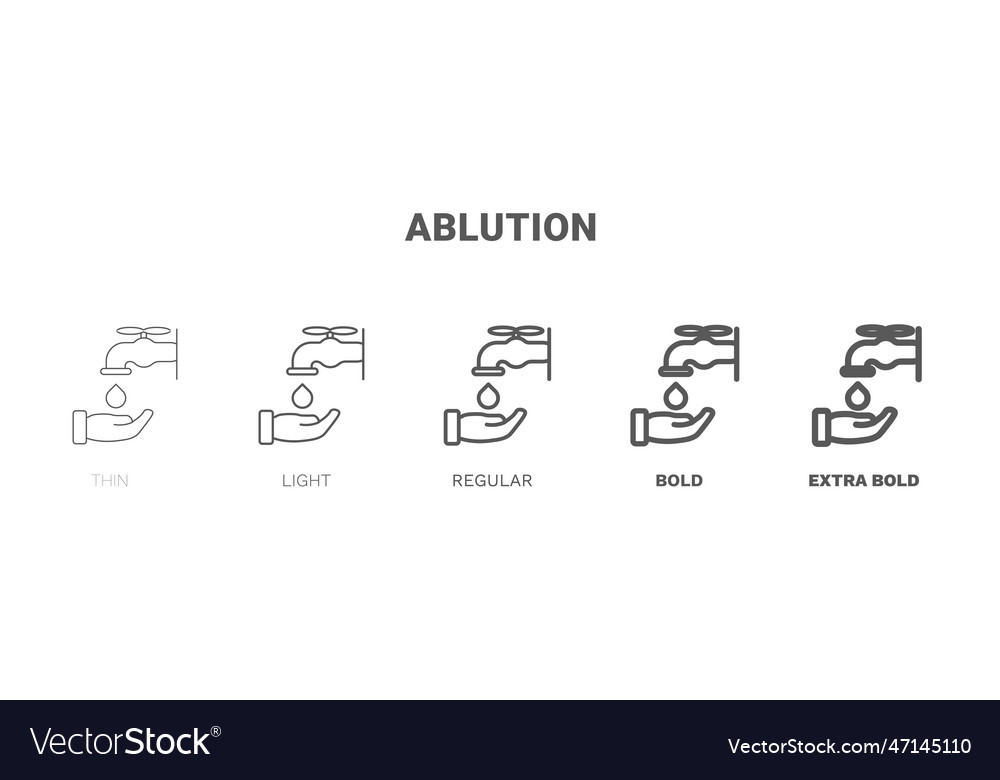 Ablution icon thin regular bold and more style vector image Ablution icon thin regular bold and more style