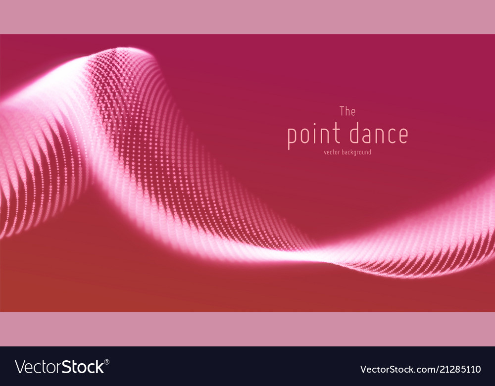 Abstrakt rote Teilchenwellenpunkte Array vector image Abstrakt rote Teilchenwellenpunkte Array