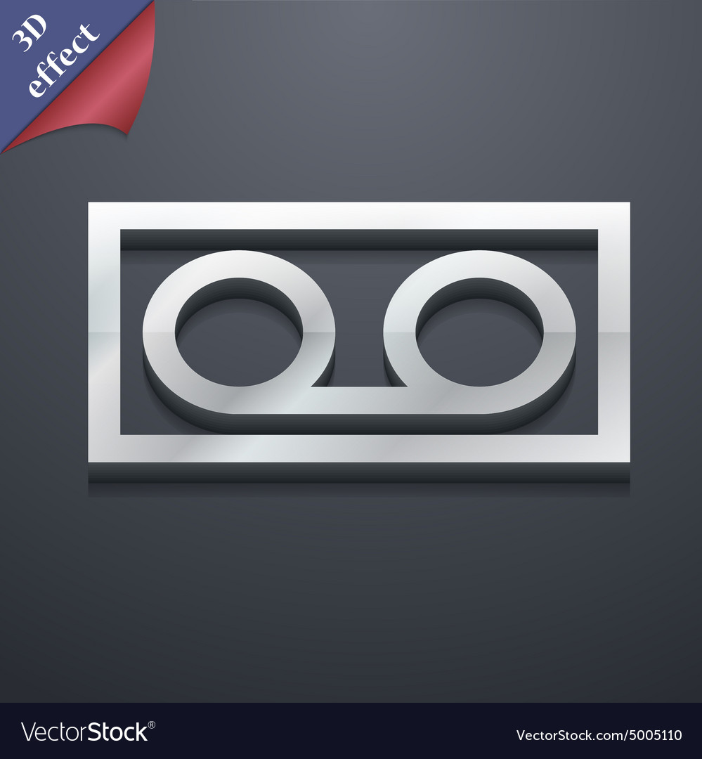 Audio cassette icon symbol 3d style trendy modern