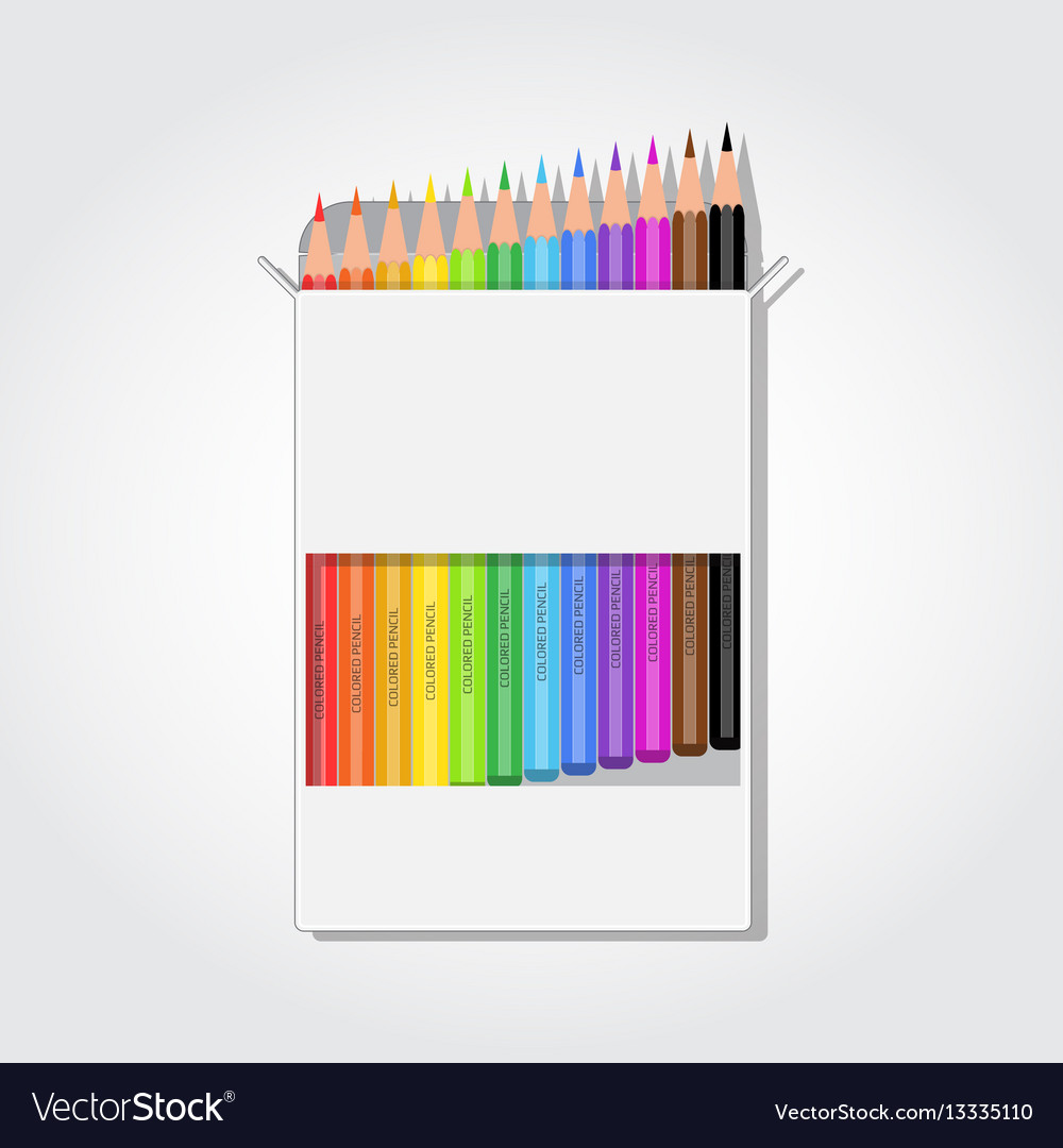 Blank box with pencils Royalty Free Vector Image