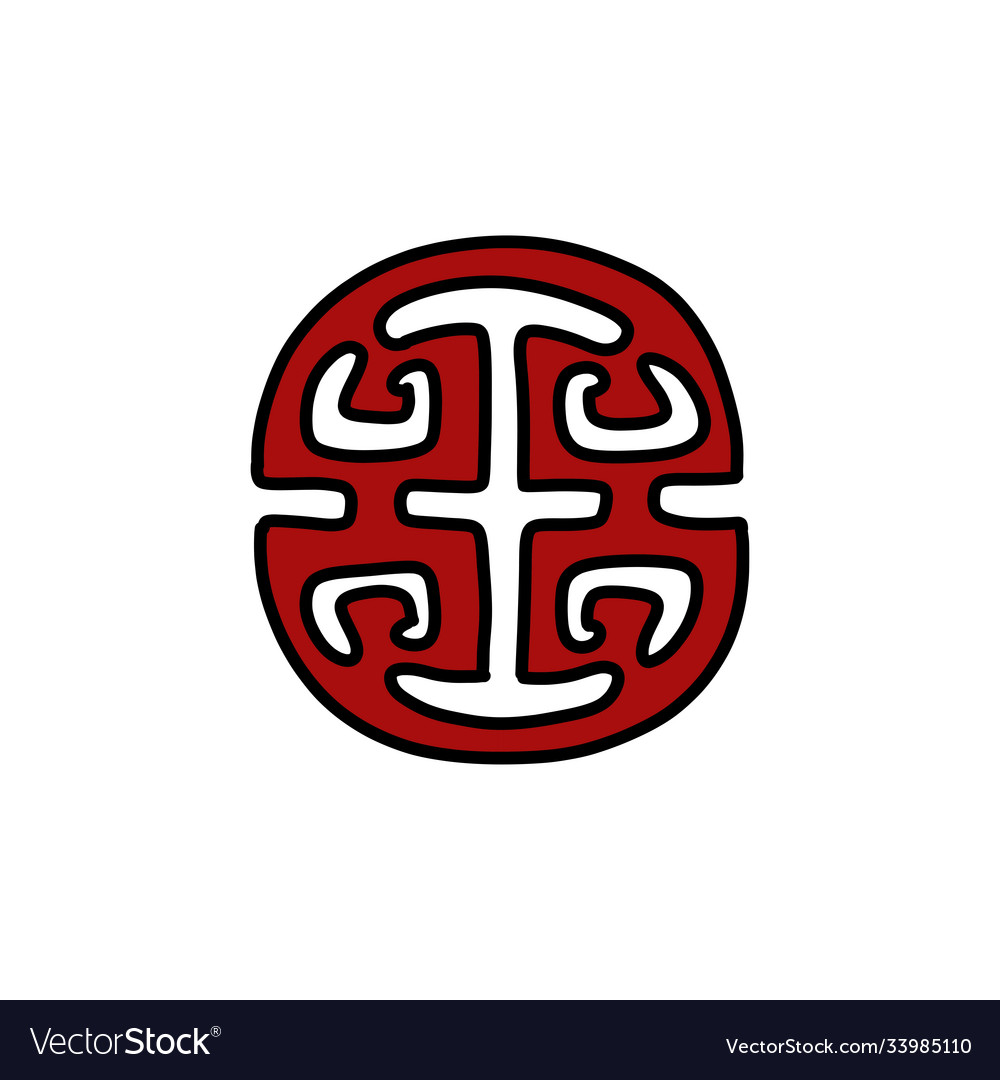 Chinese lu symbol doodle icon color Royalty Free Vector