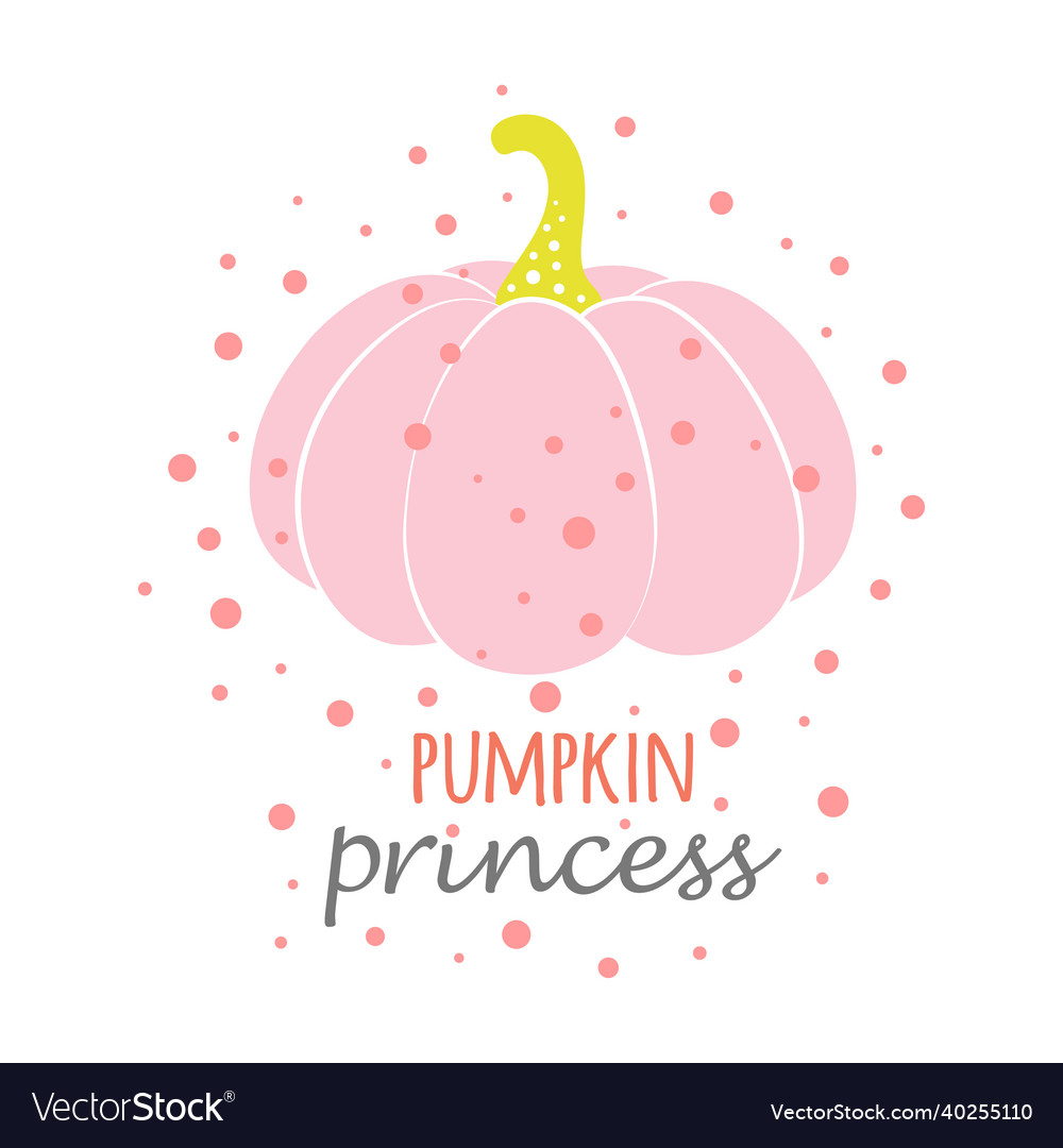 Cute card with pink pumpkin Royalty Free Vector Image