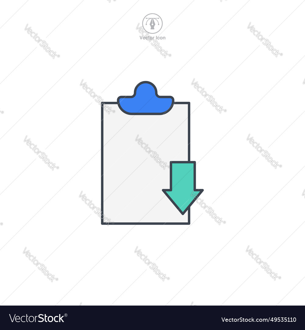 Document with arrow icon symbol isolated on white vector image Document with arrow icon symbol isolated on white