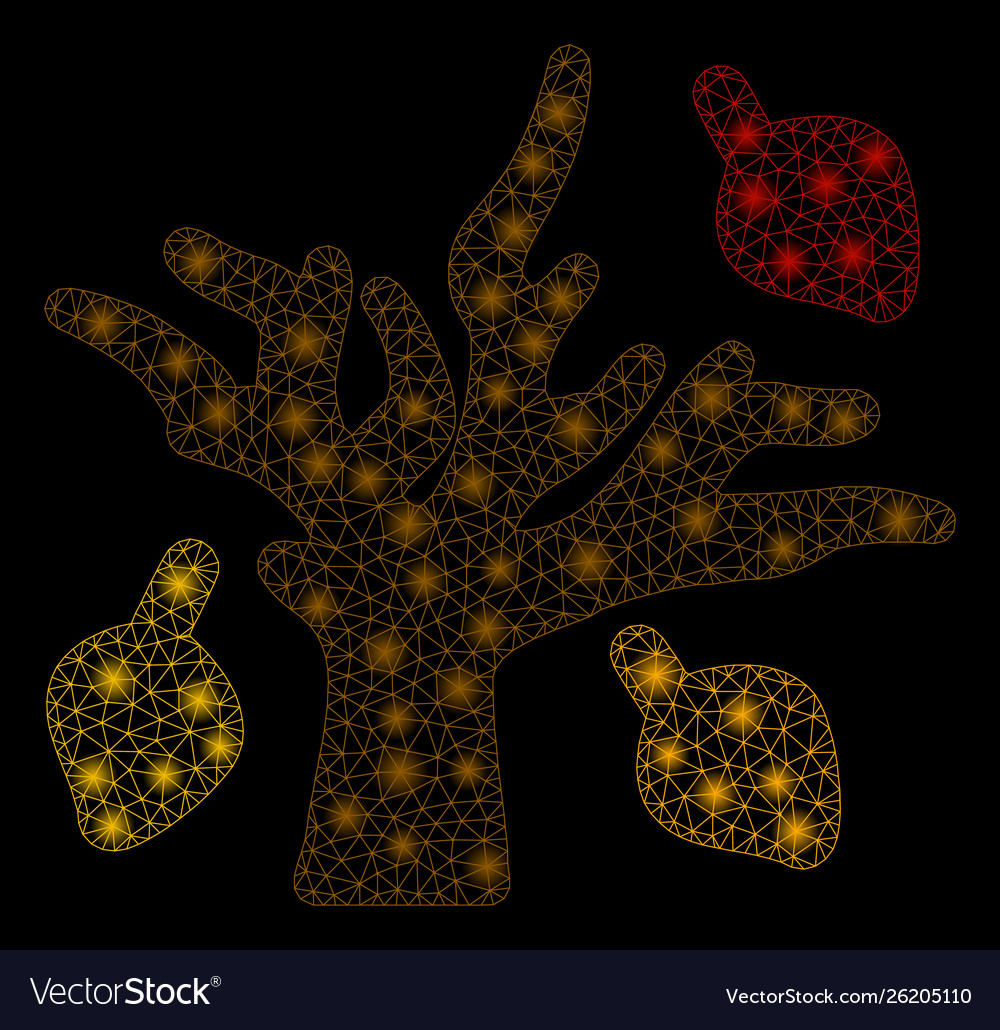 Flare mesh network autumn tree with spots vector image Flare mesh network autumn tree with spots