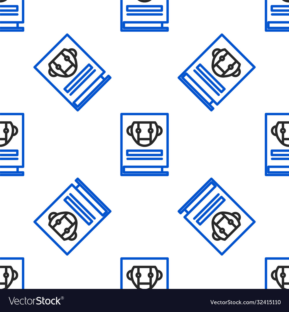 Line user manual icon isolated seamless pattern vector image Line user manual icon isolated seamless pattern