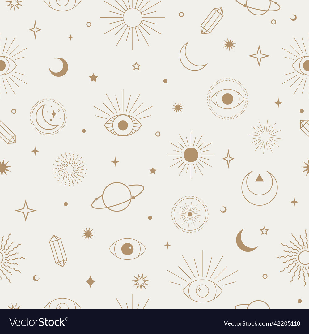Magical seamless repeat pattern vector image Magical seamless repeat pattern