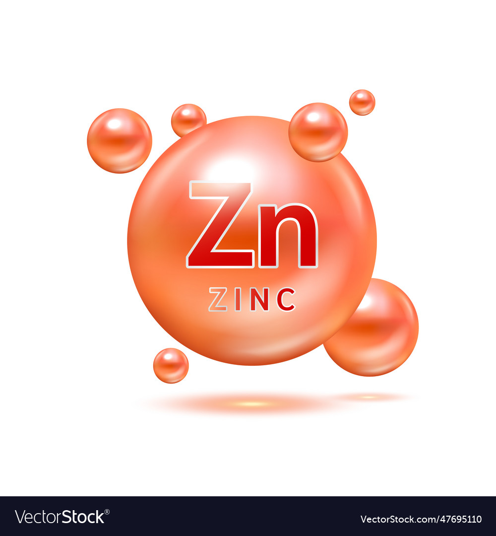 Mineralien Zink und Vitamin für die Gesundheit vector image Mineralien Zink und Vitamin für die Gesundheit
