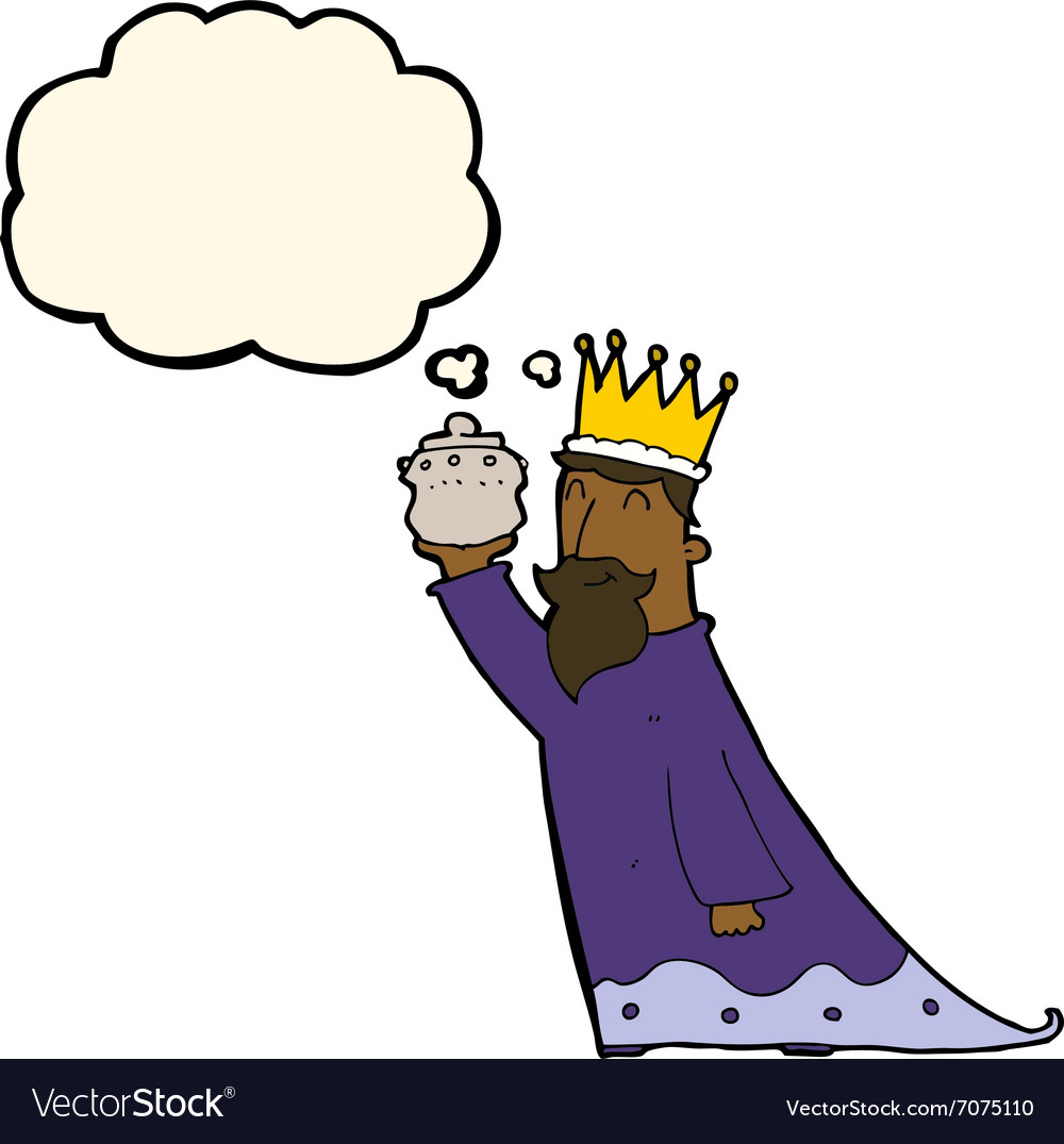 One of the three wise men with thought bubble