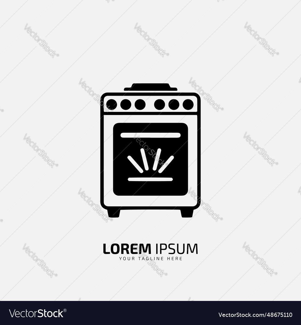 Oven microwave logo design template cooking