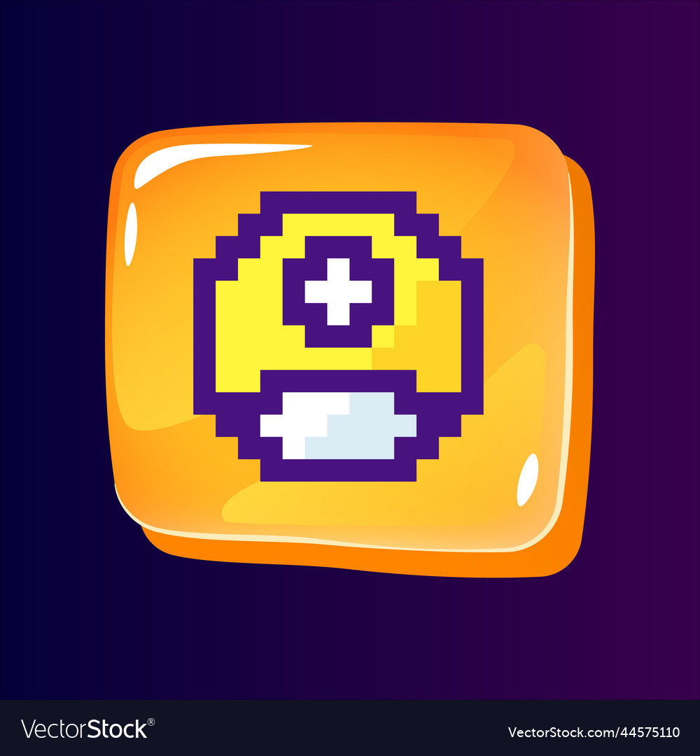 Personal page glossy ui button with pixelated vector image Personal page glossy ui button with pixelated