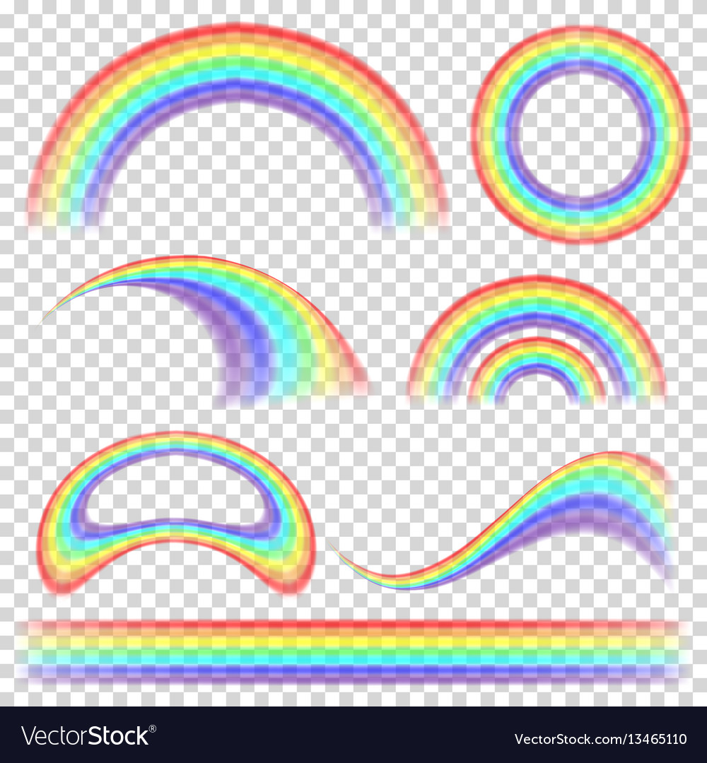 Rainbow set different shape collection vector image Rainbow set different shape collection