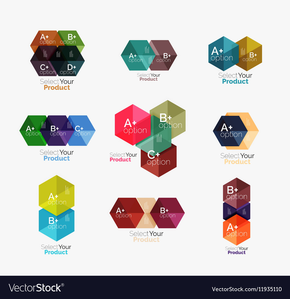 Set of infographic templates with text and options