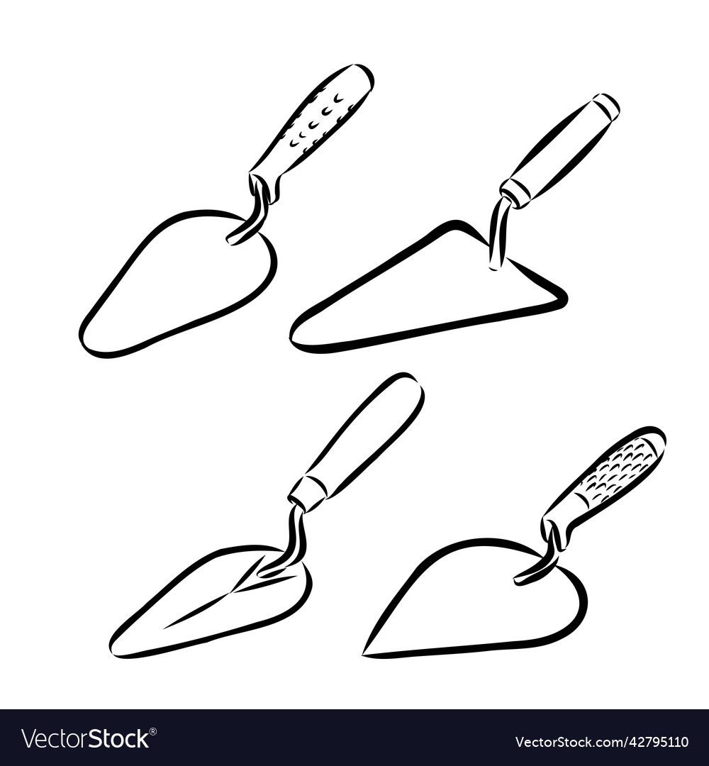 Set of trowel construction Royalty Free Vector Image