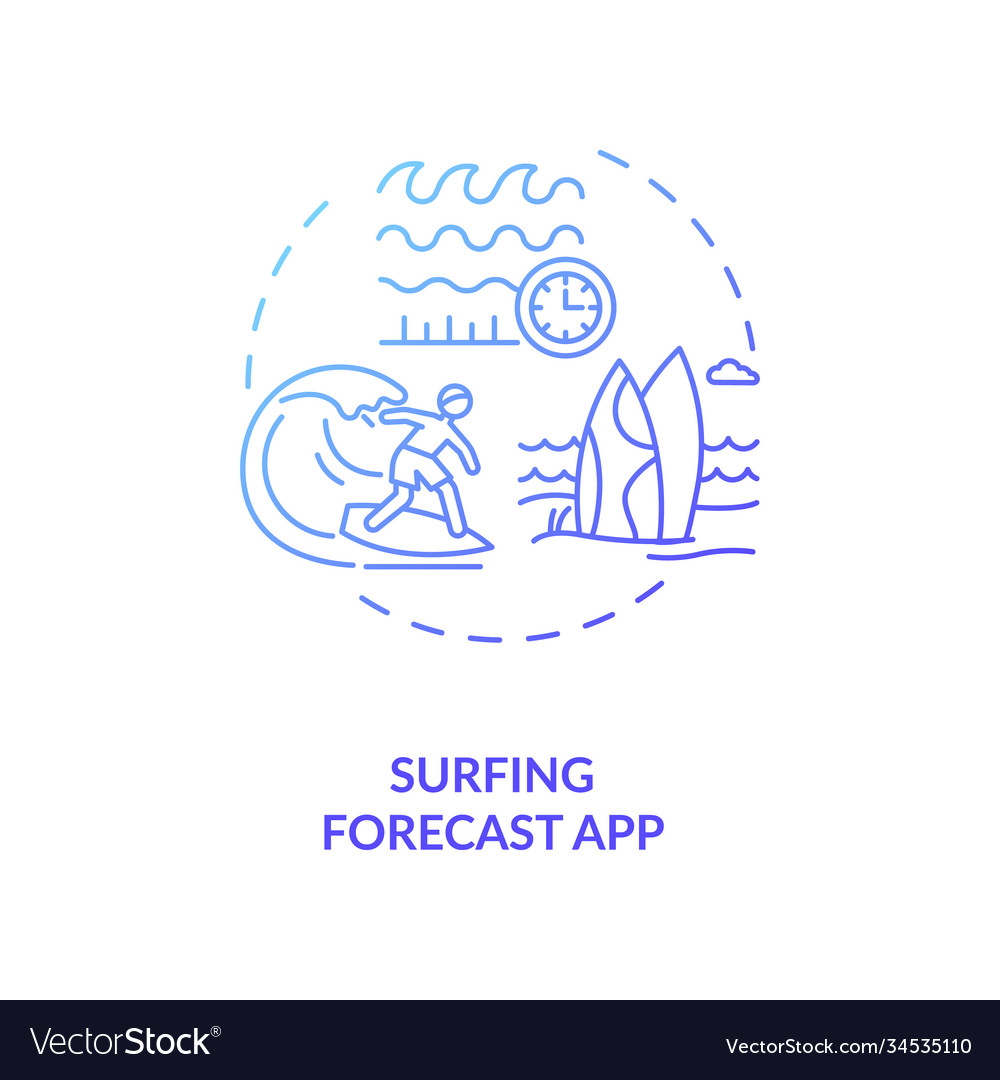 Surfing forecast app concept icon Royalty Free Vector Image